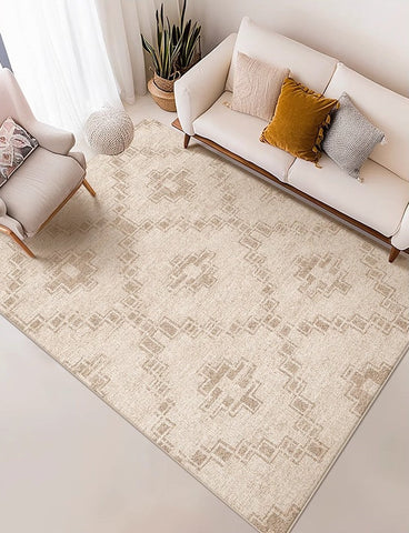 Contemporary Abstract Rugs under Dining Room Table, Modern Geometric Carpets for Bedroom, Modern Living Room Rug Placement Ideas-ArtWorkCrafts.com