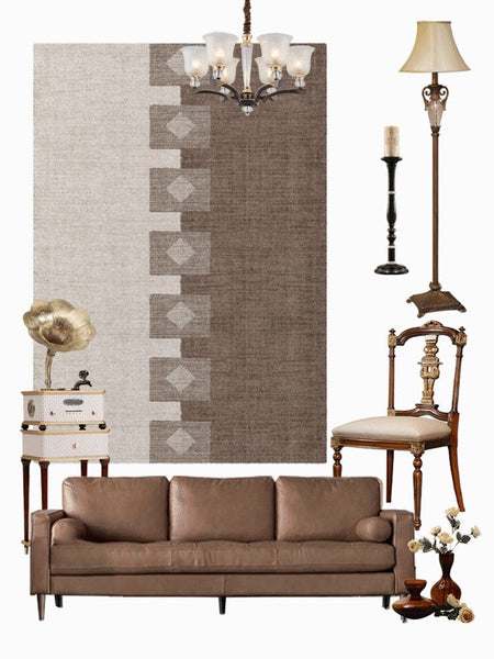 Modern Rugs under Dining Room Table, Mid Century Geometric Carpets, Abstract Modern Rugs for Living Room, Contemporary Modern Rugs Next to Bed-ArtWorkCrafts.com