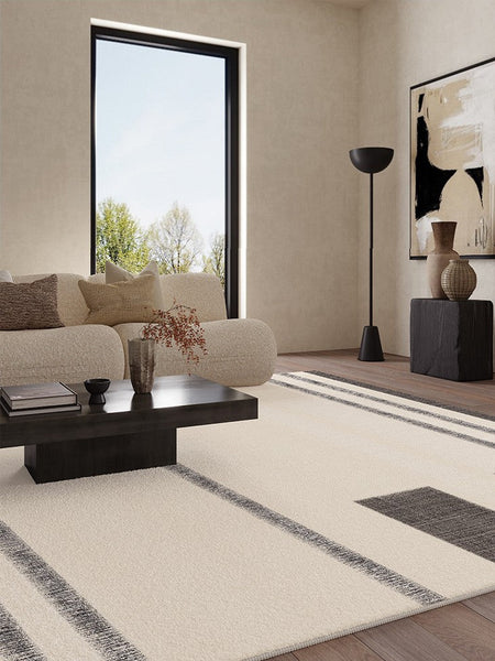 Abstract Area Rugs for Living Room, Geometric Contemporary Modern Rugs Next to Bed, Modern Carpets for Office, Modern Soft Rugs under Dining Room Table-ArtWorkCrafts.com