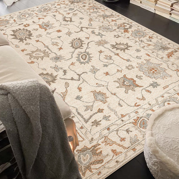 Flower Pattern Modern Rugs for Farmhouse, Bedroom Modern Rugs, Modern Rugs for Dining Room, Modern Rugs for Living Room-ArtWorkCrafts.com