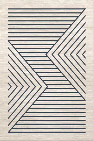 Contemporary Rugs for Living Room, Bathroom Runner Rugs, Bohemian Stripe Runner Rugs Next to Bed, Large Modern Rugs for Dining Room-ArtWorkCrafts.com