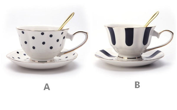 Unique Porcelain Cup and Saucer, Creative Ceramic Coffee Cups, Beautiful British Tea Cups, Creative Bone China Porcelain Tea Cup Set-ArtWorkCrafts.com