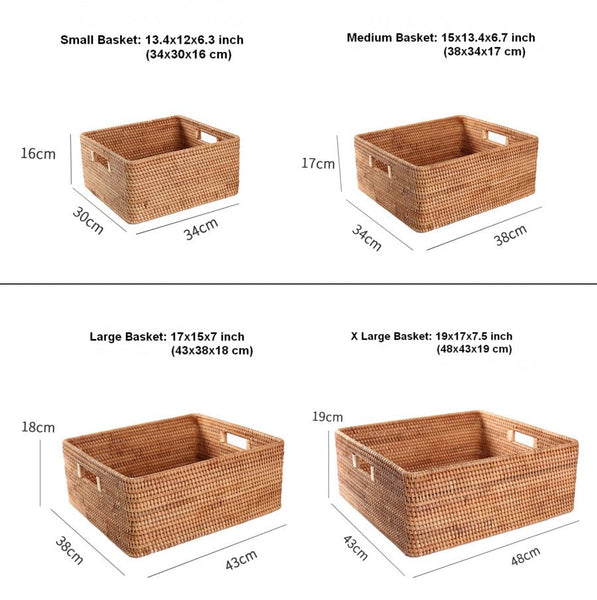 Large Storage Baskets for Bedroom, Storage Baskets for Bathroom, Rectangular Storage Baskets, Storage Baskets for Shelves-ArtWorkCrafts.com