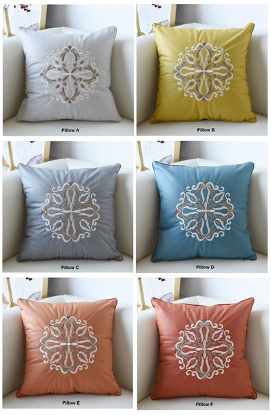 Large Decorative Pillows for Living Room, Modern Sofa Pillows, Flower Pattern Decorative Throw Pillows, Contemporary Throw Pillows-ArtWorkCrafts.com