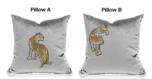 Cheetah Decorative Throw Pillows, Decorative Pillows for Living Room, Modern Sofa Pillows, Contemporary Throw Pillows-ArtWorkCrafts.com
