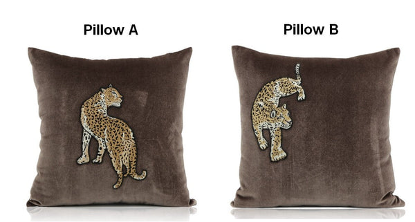 Modern Sofa Pillows, Contemporary Throw Pillows, Cheetah Decorative Throw Pillows, Decorative Pillows for Living Room-ArtWorkCrafts.com