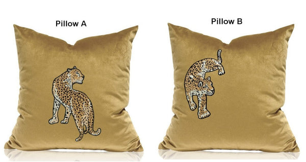 Contemporary Throw Pillows, Cheetah Decorative Cushion, Modern Sofa Pillows, Decorative Pillows for Living Room-ArtWorkCrafts.com