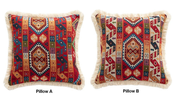 Oriental Throw Pillow for Couch, Bohemian Decorative Sofa Pillows for Bedroom, Geometric Decorative Throw Pillows for Living Room-ArtWorkCrafts.com