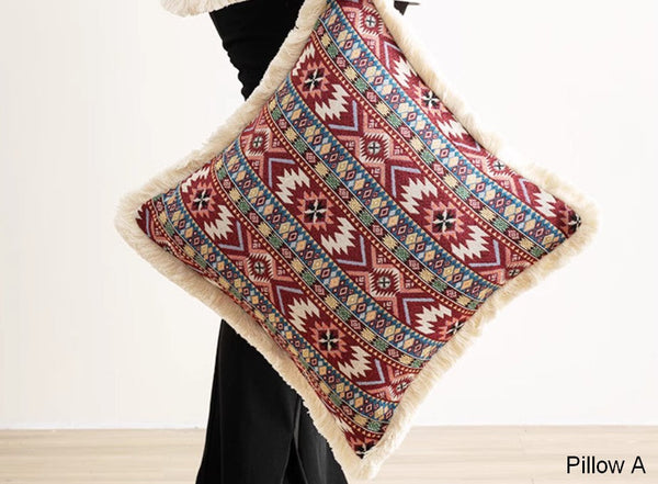 Oversized Decorative Throw Pillows, Bohemian Decorative Sofa Pillows for Living Room, Extra Large Modern Geometric Pillows, Oriental Throw Pillow for Couch-ArtWorkCrafts.com