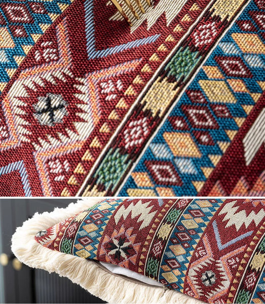 Large Bohemian Decorative Sofa Pillows for Living Room, Modern Geometric Pillows, Decorative Throw Pillows for Bedroom, Oriental Throw Pillow for Couch-ArtWorkCrafts.com