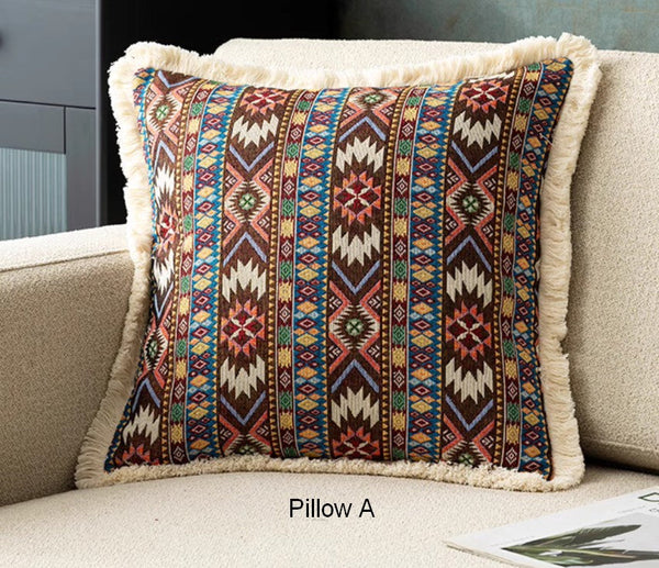 Large Bohemian Decorative Sofa Pillows for Living Room, Modern Geometric Pillows, Decorative Throw Pillows for Bedroom, Oriental Throw Pillow for Couch-ArtWorkCrafts.com