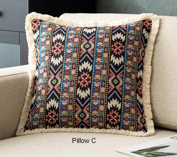 Large Bohemian Decorative Sofa Pillows for Living Room, Modern Geometric Pillows, Decorative Throw Pillows for Bedroom, Oriental Throw Pillow for Couch-ArtWorkCrafts.com