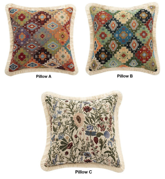 Flower Decorative Pillows for Bedroom, Decorative Pillow Covers, Extra Large Modern Geometric Pillows, Bohemian Decorative Sofa Pillows for Living Room-ArtWorkCrafts.com