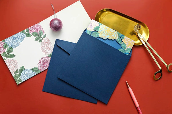Blue Flower Greeting Cards, Beautiful Greeting Cards to Friends, Creative Birthday Greeting Card, Original Handmade Greeting Cards-ArtWorkCrafts.com