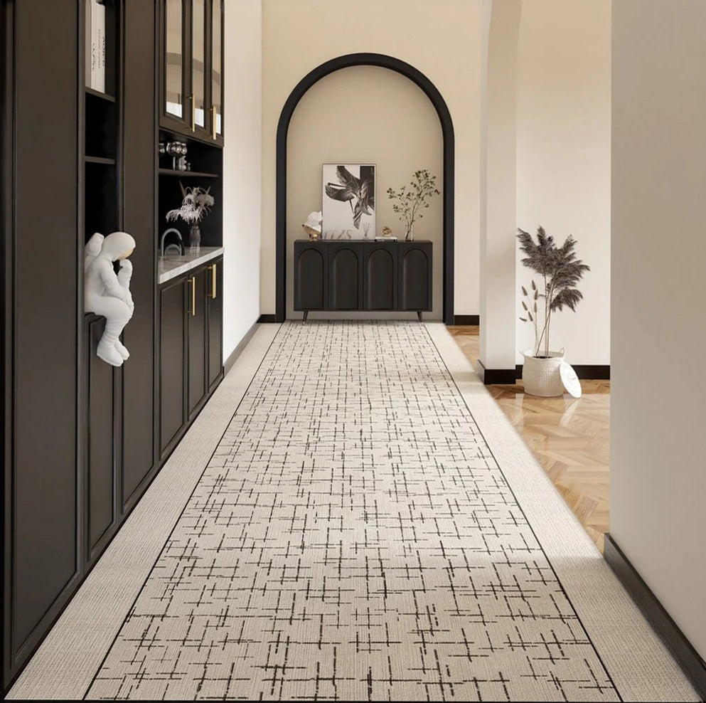 Contemporary Modern Long Hallway Runners, Easy Care Long Narrow Runner Rugs, Washable Entryway Runner Rug Ideas, Kitchen Runner Rugs, Entrance Hallway Runners-ArtWorkCrafts.com