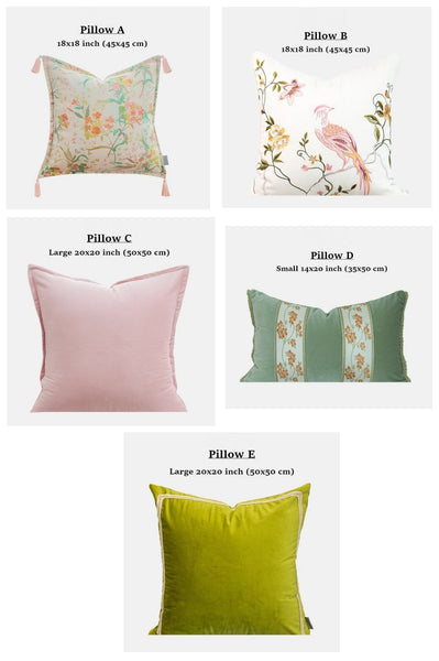 Living Room Decorative Pillows, Modern Decorative Cushions, Decorative Pillows for Bed, Decorative Pillow Arrangement Ideas for Interior Design, Embroidered Floral Bird Pattern Pillow Covers-ArtWorkCrafts.com