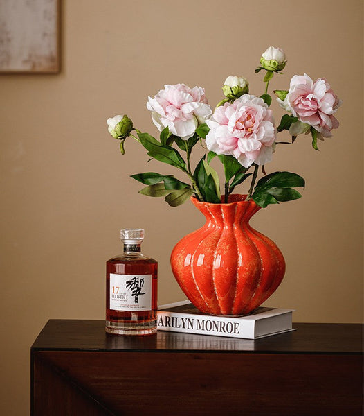 Handmade Water Holding Flower Vases, Modern Flower Vase Centerpiece on Table, Porcelain Flower Vases, Ceramic Bouquet Vases-ArtWorkCrafts.com