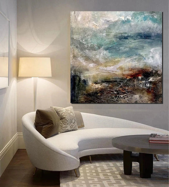 Modern Contemporary Abstract Artwork, Extra Large Wall Art Paintings, Acrylic Painting for Dining Room, Palette Knife Painting, Heavy Texutre Wall Art