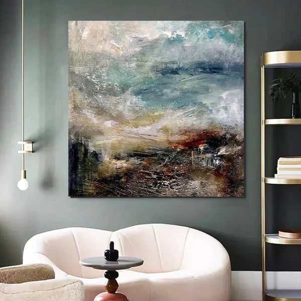 Modern Contemporary Abstract Artwork, Extra Large Wall Art Paintings, Acrylic Painting for Dining Room, Palette Knife Painting, Heavy Texutre Wall Art