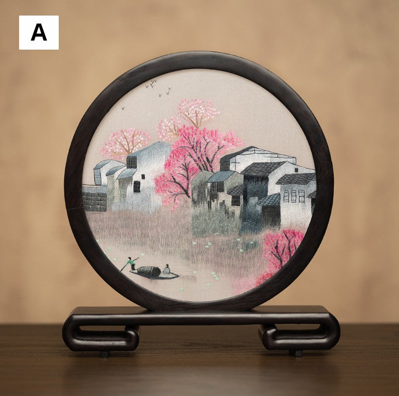 Traditional Chinese Suzhou Embroidery Ornament, Premium Souvenir, Exclusive Business Present Panda Embroidered Decor, Unique Birthday Gift-ArtWorkCrafts.com