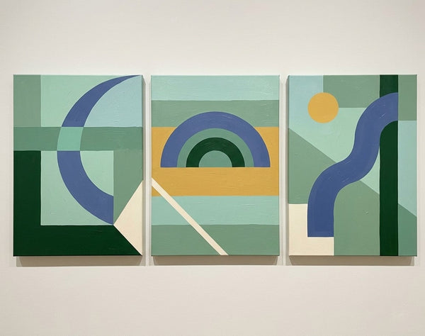 Large Group Paintings for Living Room, Multi Panel Canvas Artwork, Geometric Modern Paintings, Original Abstract Art