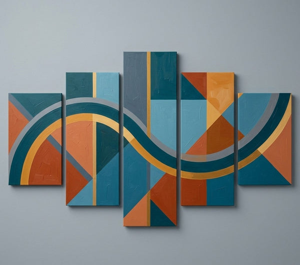 Oversized Modern Wall Art Paintings, Original Abstract Paintings, Geometric Canvas Art-ArtWorkCrafts.com