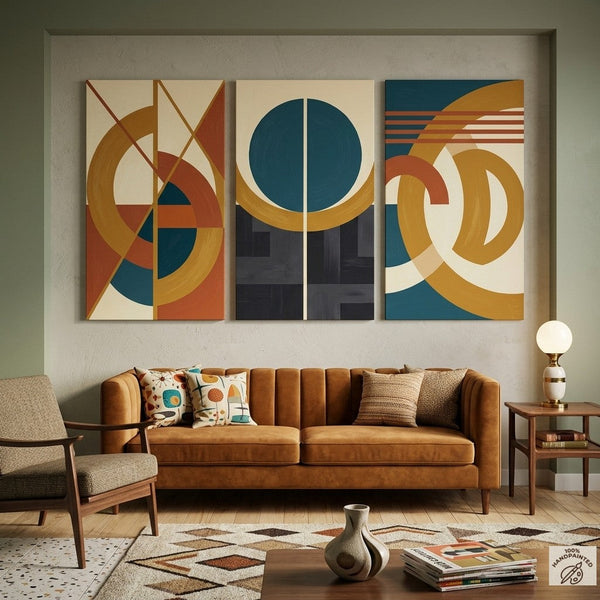 Modern Paintings for Living Room, Multi Panel Canvas Art, Large Group Paintings, Geometric Abstract Paintings