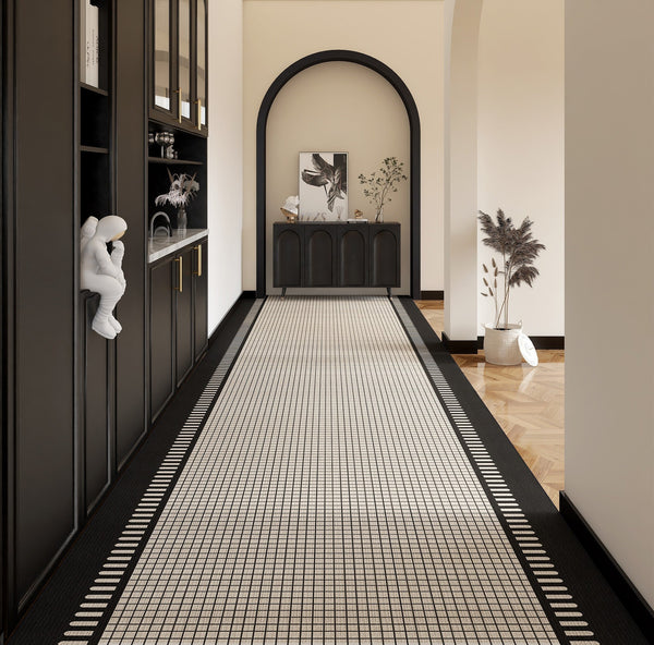 20 Feet Long Narrow Hallway Runners, 25 Feet Modern Long Hallway Runners, Abstract Entryway Runner Rugs, Entrance Hallway Runner Carpet-ArtWorkCrafts.com