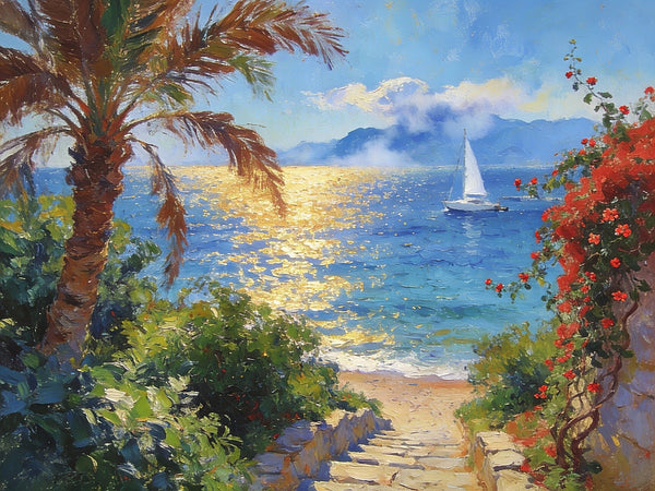 Florida's Coast in the Early Morning, Small Landscape Paintings, Small Oil Paintings on Canvas, Small Paintings on Canvas, Hand Painted Canvas Art, Original Oil Paintings-ArtWorkCrafts.com