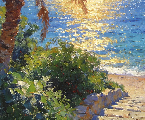 Florida's Coast in the Early Morning, Small Landscape Paintings, Small Oil Paintings on Canvas, Small Paintings on Canvas, Hand Painted Canvas Art, Original Oil Paintings-ArtWorkCrafts.com