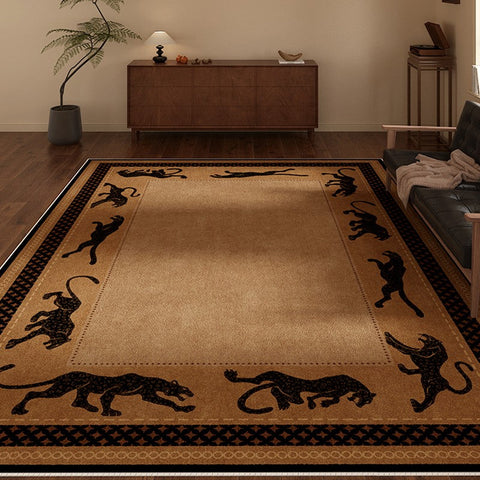 Large Modern Rugs for Living Room, Mid Century Cheetah Pattern Modern Rugs for Dining Room, Modern Rug Ideas for Bedroom