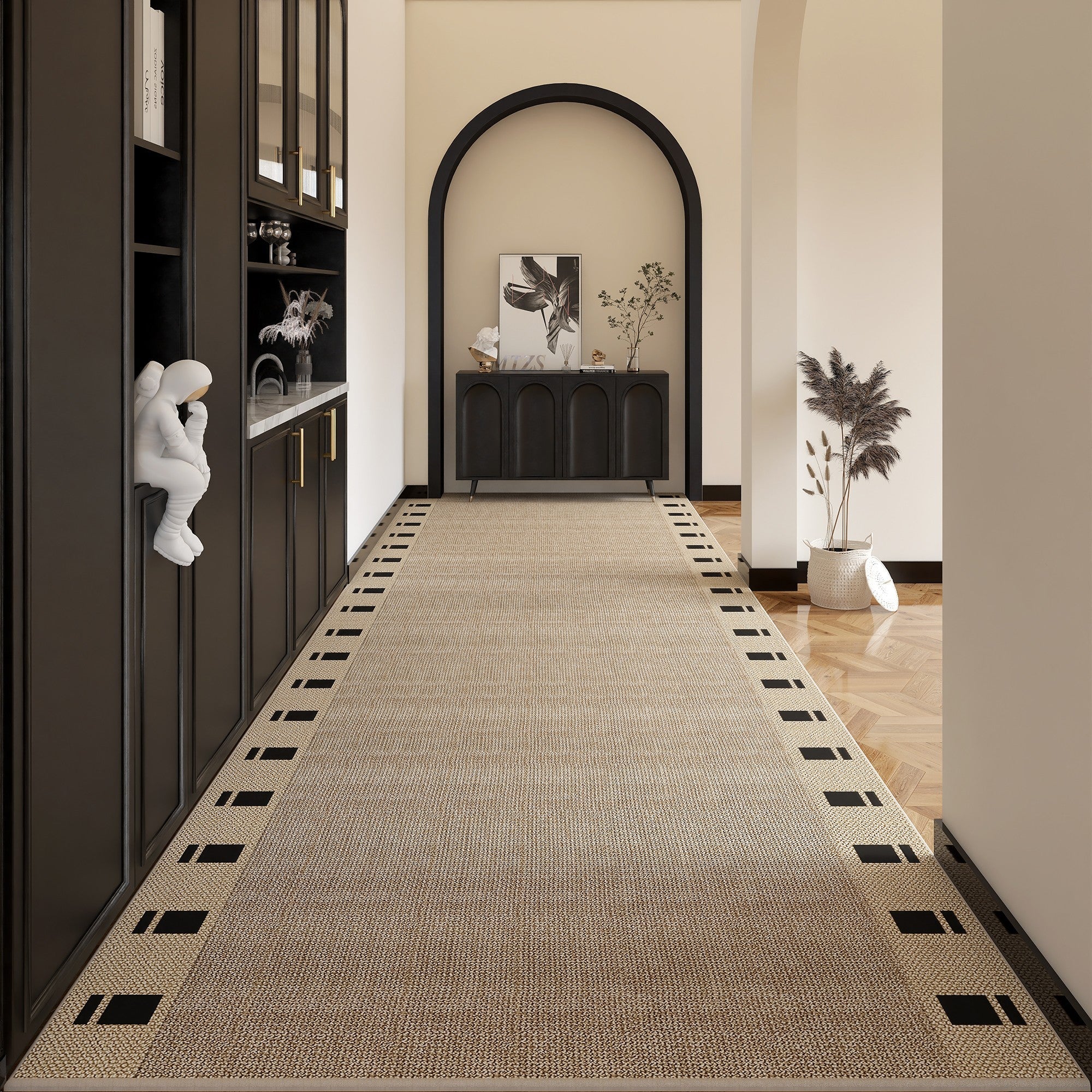 Extra Long Hallway Runners, 30 Feet Modern Long Hallway Runners, Washable Entrance Hallway Runners, Stain-resistant Non Slip Kitchen Runner Rugs-ArtWorkCrafts.com