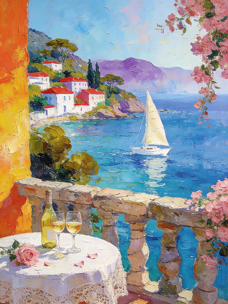 The Beauty of the Mediterranean Coast, Original Small Paintings on Canvas, Seashore Beach, Small Landscape Paintings, Palette Knife Impasto Paintings, Small Paintings on Canvas, Hand Painted Canvas Art-ArtWorkCrafts.com