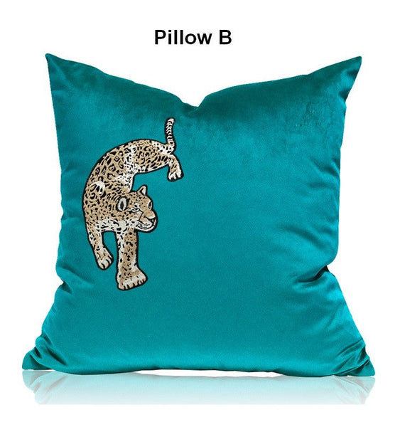 Decorative Pillows for Living Room, Modern Sofa Pillows, Cheetah Decorative Throw Pillows, Contemporary Throw Pillows-ArtWorkCrafts.com