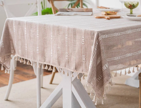 Rectangular Table Cloth for Dining Room Table, Linen Square Tablecloth for Kitchen, Large Modern Table Covers for Sale-ArtWorkCrafts.com