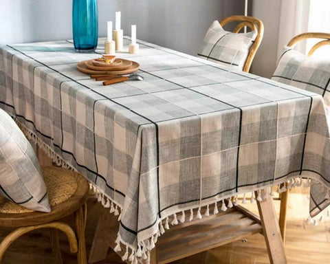 Kitchen Rectangular Table Covers, Farmhouse Table Cloths for Dining Room, Rectangular Tablecloth for Oval Table, Cotton and Linen Tablecloths-ArtWorkCrafts.com
