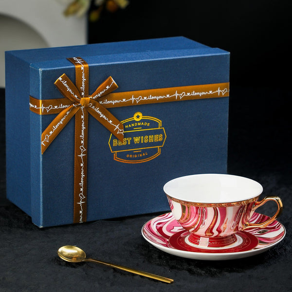 Elegant Porcelain Coffee Cups, British Royal Tea Cup and Saucer Set in Gift Box, Vintage Ceramic Tea Cup and Saucer Set, Porcelain Tea Cup and Saucer Set-ArtWorkCrafts.com