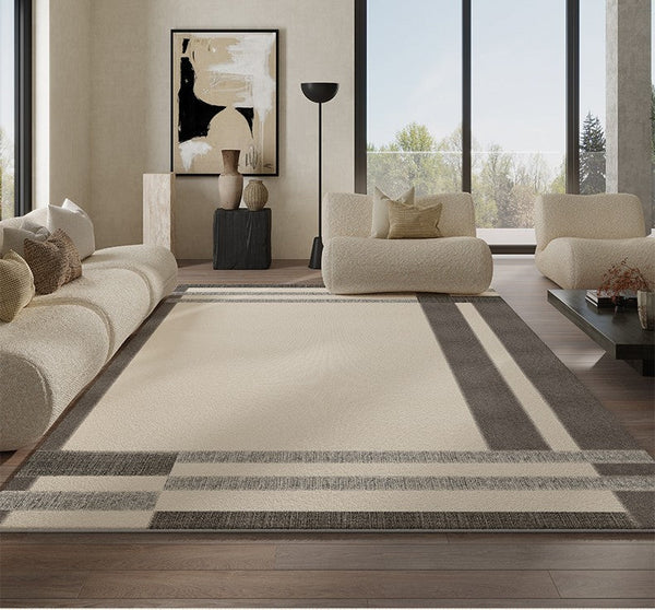 Geometric Contemporary Modern Rugs Next to Bed, Modern Carpets for Office, Abstract Area Rugs for Living Room, Modern Soft Rugs under Dining Room Table-ArtWorkCrafts.com