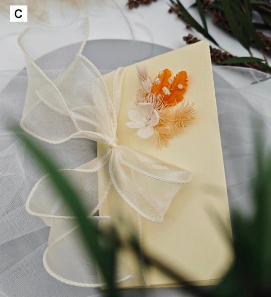Original Handmade Anniversary Greeting Card, Creative Birthday Greeting Card, Beautiful Valentine's Day Greeting Card, Unique Wedding Greeting Card, Dried Flower Bowknot Greeting Cards-ArtWorkCrafts.com