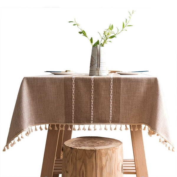 Farmhouse Cotton and Linen Tablecloths, Rectangular Tablecloth for Oval Table, Kitchen Rectangular Table Covers, Modern Table Cloths for Dining Room-ArtWorkCrafts.com