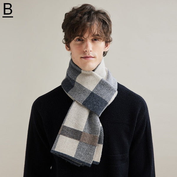 Thick Wool Scarf, Modern Fashion Scarf, Formal Men Scarf Styles, Casual Scarf Men, Men's Winter Scarf, Men's Wool Scarf Winter, Business Wool Scarf for Gentleman-ArtWorkCrafts.com