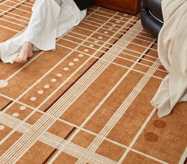 Large Contemporary Area Rugs for Dining Room, Modern Living Room Rug Ideas, Mid Century Modern Rugs for Bedroom-ArtWorkCrafts.com