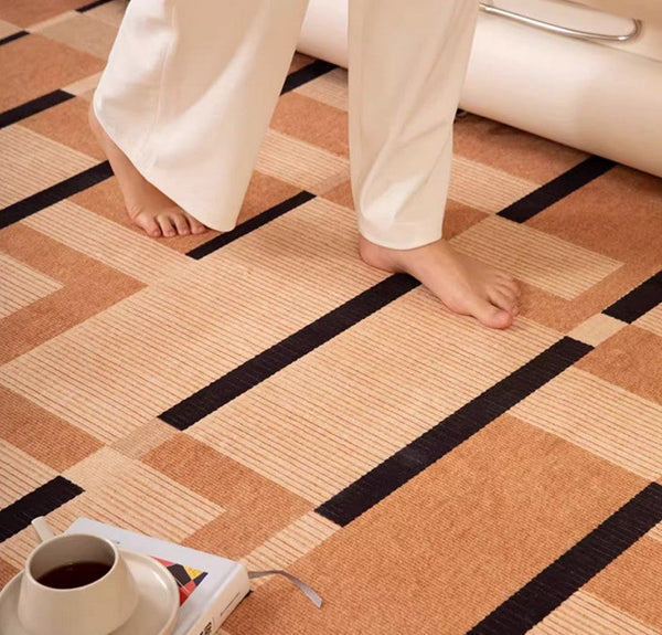 Mid Century Modern Rugs, Geometric Modern Rug Ideas for Living Room, Circular Modern Rugs for Bathroom, Modern Rugs for Bedroom, Round Rugs for Dining Room-ArtWorkCrafts.com