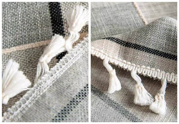 Rectangular Tablecloth for Oval Table, Cotton and Linen Tablecloths, Kitchen Rectangular Table Covers, Farmhouse Table Cloths for Dining Room-ArtWorkCrafts.com
