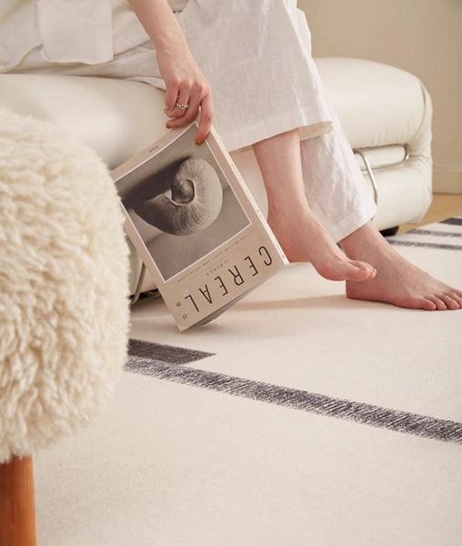 Geometric Contemporary Modern Rugs Next to Bed, Modern Carpets for Office, Abstract Area Rugs for Living Room, Modern Soft Rugs under Dining Room Table-ArtWorkCrafts.com