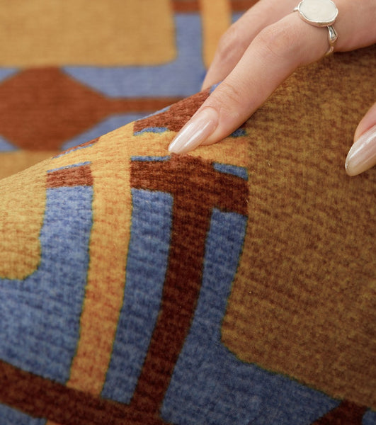 Modern Rugs under Coffee Table, Abstract Contemporary Round Rugs, Modern Rugs for Dining Room, Geometric Modern Rugs for Bedroom-ArtWorkCrafts.com