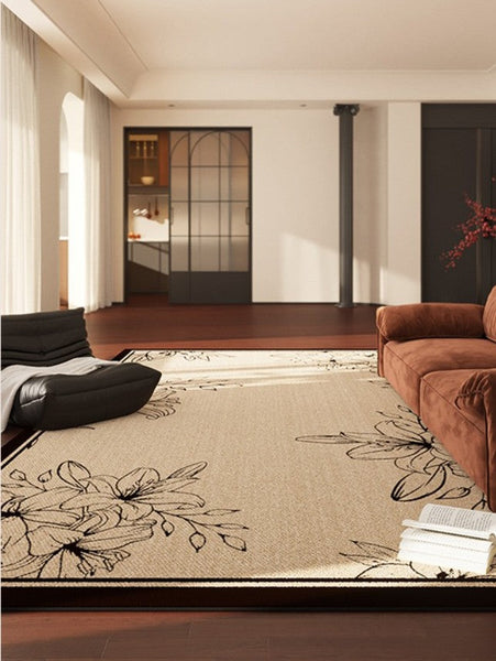 Geometric Contemporary Rugs Next to Bed, Modern Rugs for Dining Room, Contemporary Modern Rugs, Mid Century Area Rugs for Living Room-ArtWorkCrafts.com