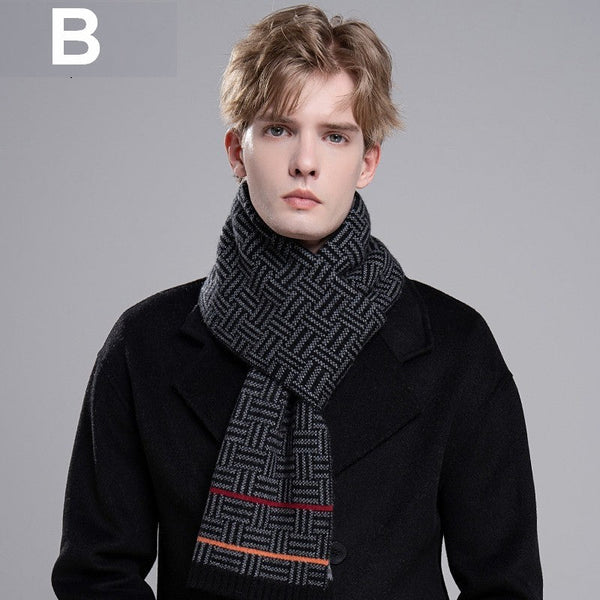 Men's Winter Scarf, Thick Wool Scarf for Men, Modern Casual Scarf Men, Formal Men Scarf Styles, Men's Wool Scarf Winter, Business Wool Scarf for Gentleman