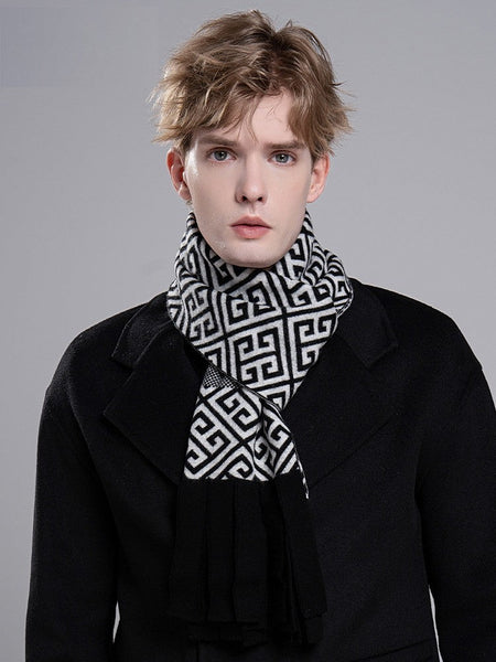 Formal Men Scarf Styles, Men's Wool Scarf Winter, Modern Casual Scarf Men, Men's Winter Scarf, Thick Wool Scarf for Men, Business Wool Scarf for Gentleman