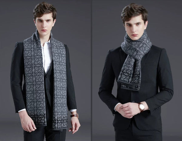 Formal Men Scarf Styles, Men's Winter Scarves, Thick Wool Scarf for Men, Modern Business Wool Scarf for Gentleman, Soft Casual Scarf Men, Men's Winter Wool Scarf